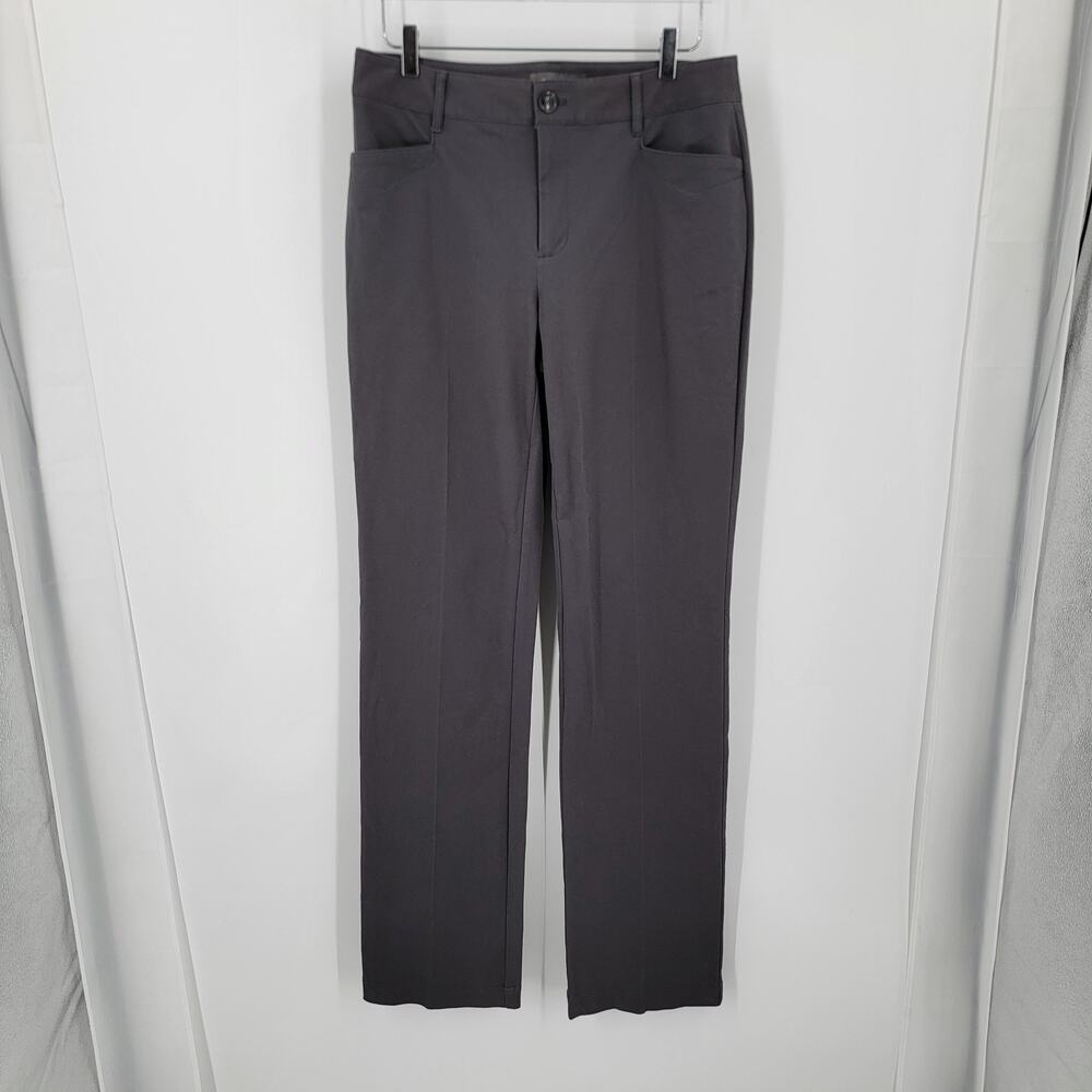 Eddie Bauer Womens Tall T10 Curvy Fit Gray Pants Cotton Twill Stretch Straight